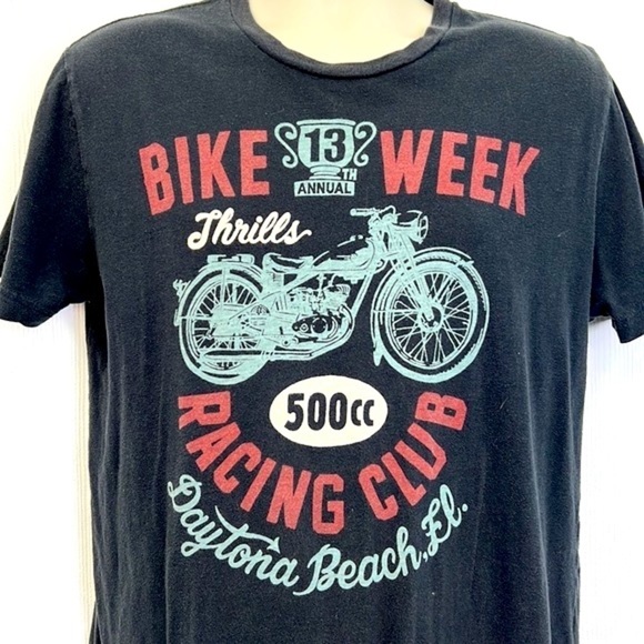 Lucky Brand - Bike Week Racing Club 500cc Motorcycle Daytona Beach Graphic T Med - Picture 3 of 9